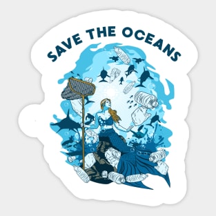 MERMAID SAVE THE OCEANS Sticker